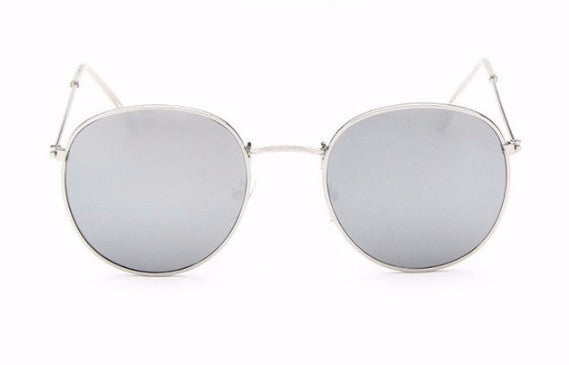 Round Circle Lens Metal Rim Silver Mirror Hippie Sunglasses Gold -  Walmart.com